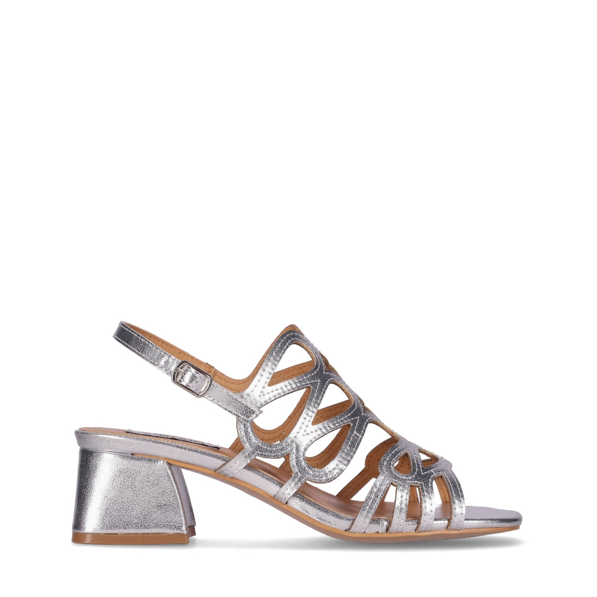 Tacón Bajo Sandalia Plateada Mujer Sandalias Piel Vegana De Mujer