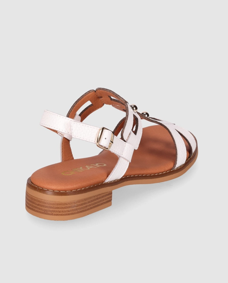 Sandalias Piel de Mujer Chika10 Leather Tacon bajo – CHIKA10