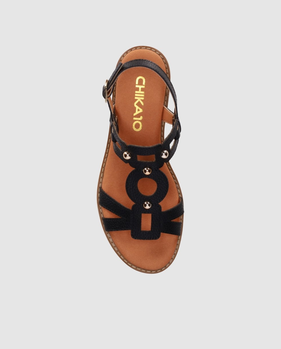 Sandalias Piel de Mujer Chika10 Leather Tacon bajo – CHIKA10