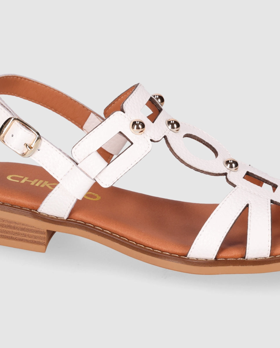 Sandalias Piel de Mujer Chika10 Leather Tacon bajo – CHIKA10