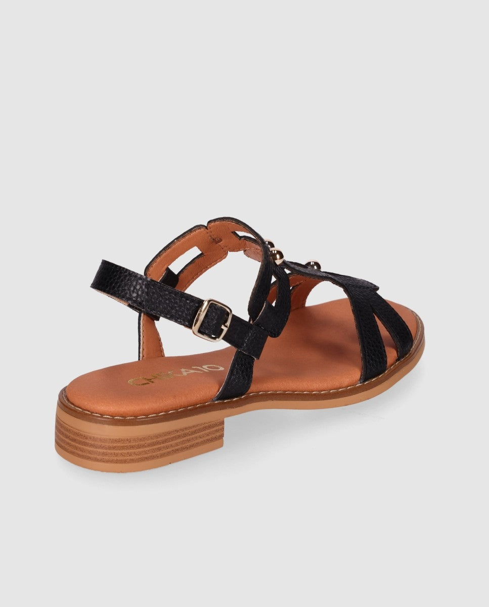 Sandalias Piel de Mujer Chika10 Leather Tacon bajo – CHIKA10