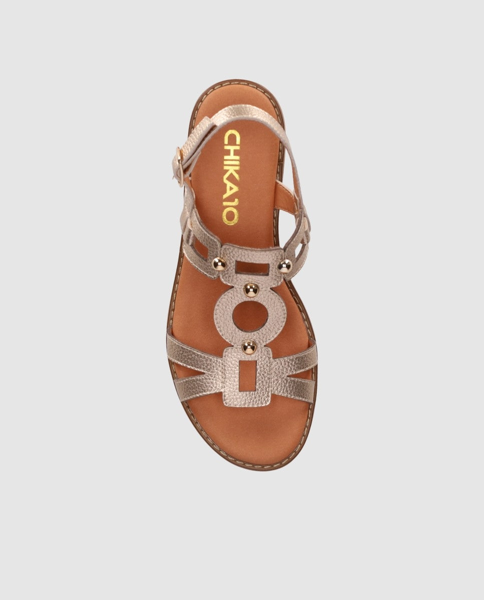 Sandalias Piel de Mujer Chika10 Leather Tacon bajo – CHIKA10