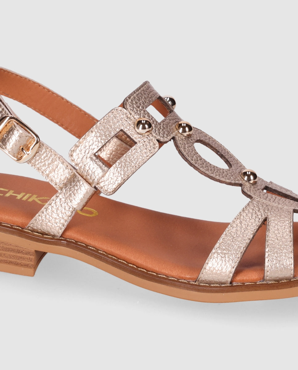 Sandalias Piel de Mujer Chika10 Leather Tacon bajo – CHIKA10
