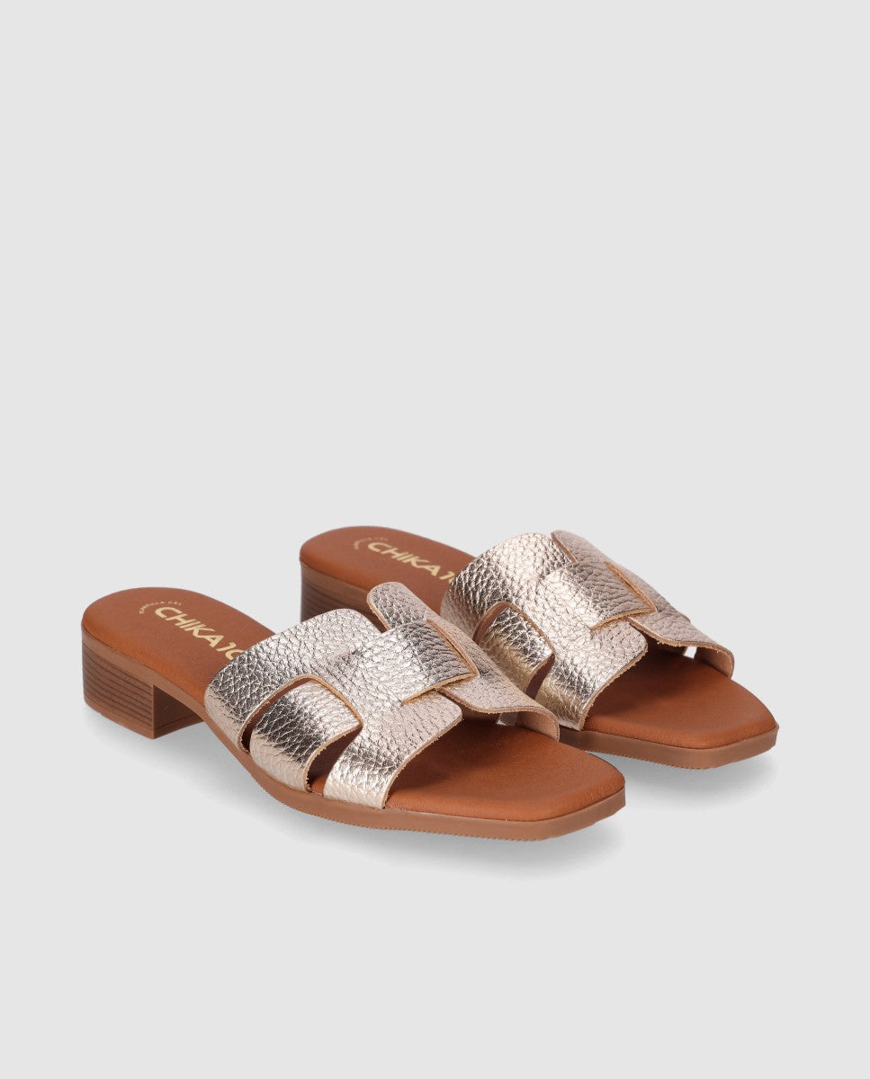 Sandalias Piel de Mujer Chika10 Leather Tacon tapa – CHIKA10