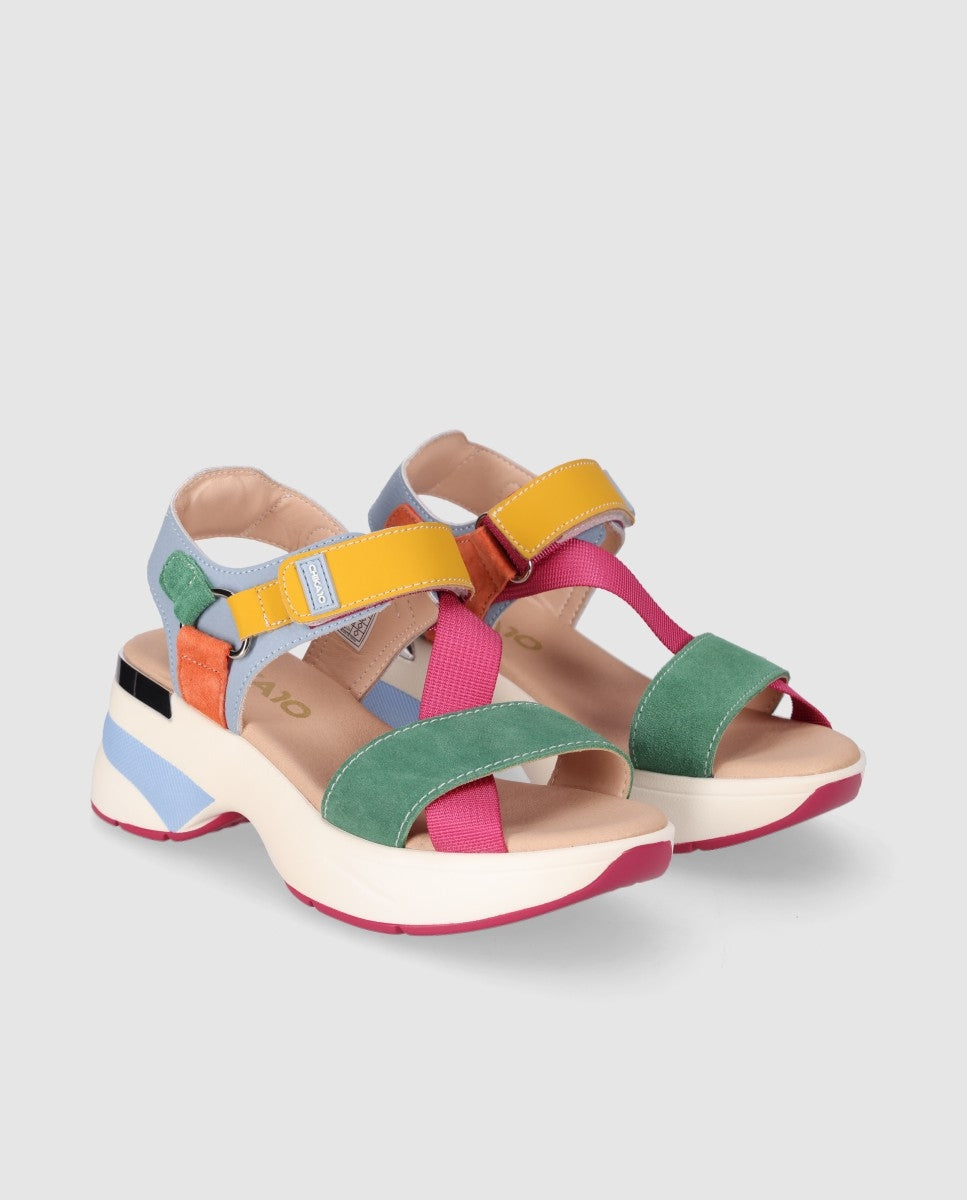 ちか　38 Sandalias Piel de Mujer Chika10 Leather Cuña baja – CHIKA10
